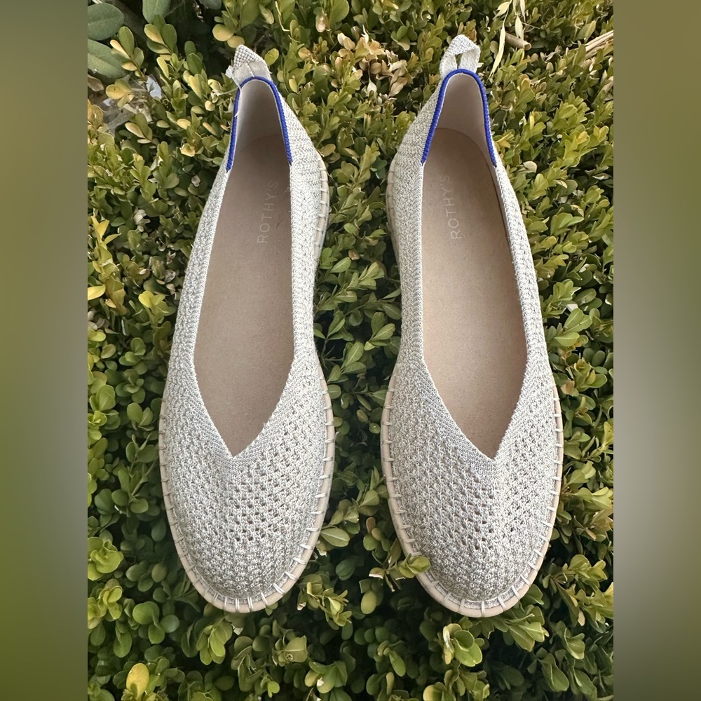 Rothy’s The Espadrille Diamond Metallic Size 10 Women’s Flat beige - Picture 4 of 4
